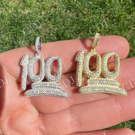 Keep It 100 Hundred Iced Hip Hop Pendant  customdiamjewel   