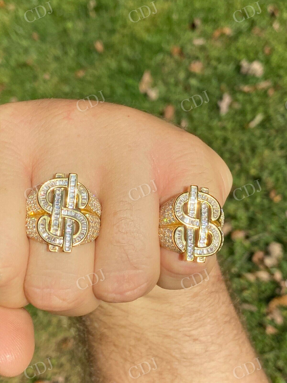 Men's Hip Hop Dollar Sign $ Diamond Ring  customdiamjewel   