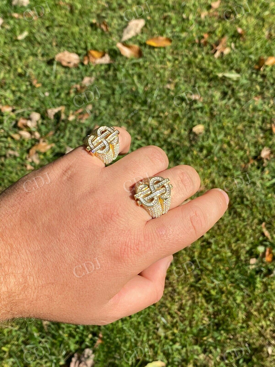 Men's Hip Hop Dollar Sign $ Diamond Ring  customdiamjewel   