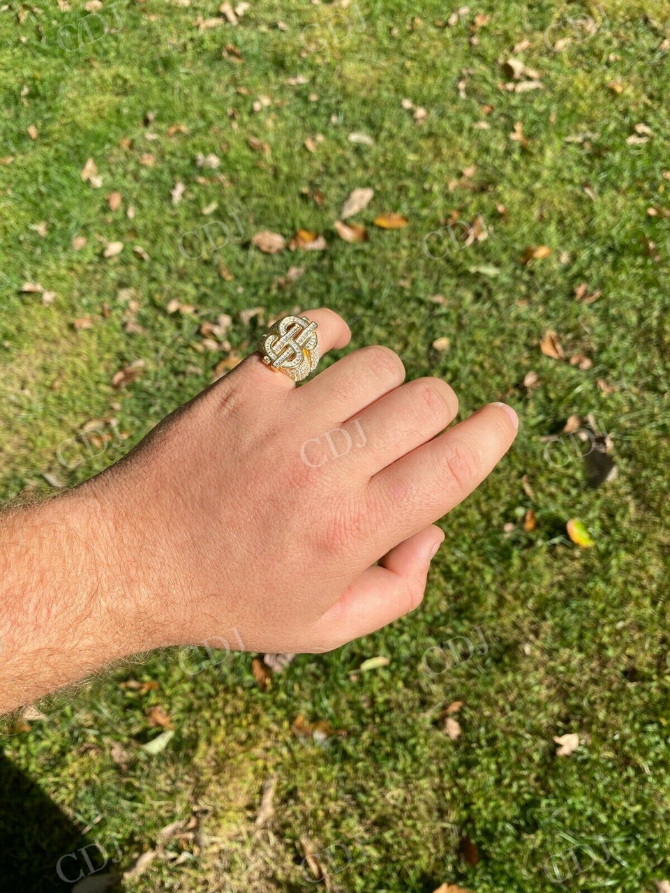 Men's Hip Hop Dollar Sign $ Diamond Ring  customdiamjewel   