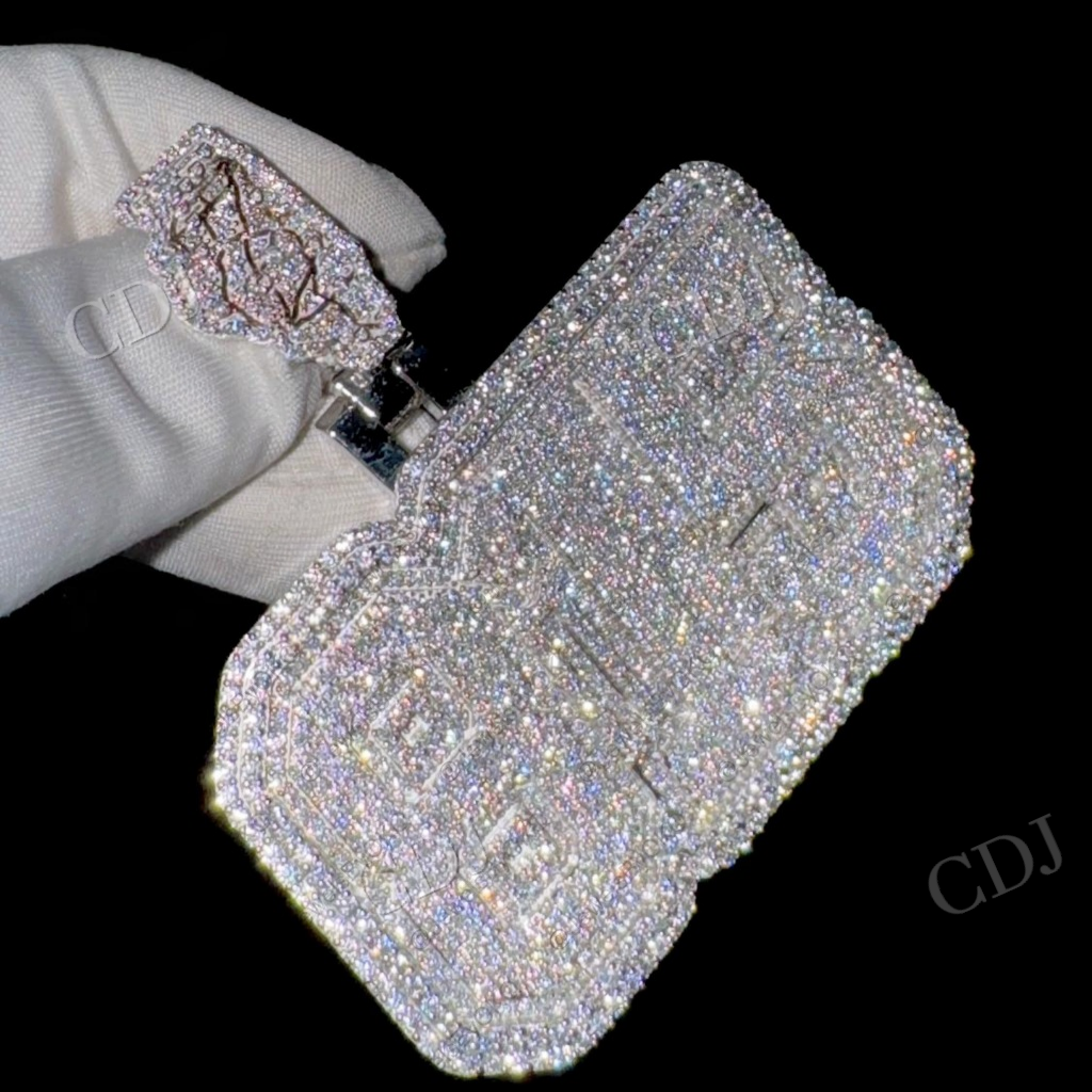 VVS Round Cut Moissanite Hip Hop Diamond Pendant customdiamjewel