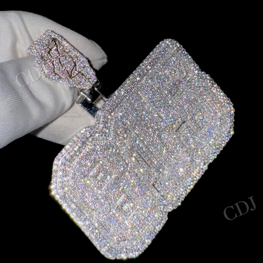 VVS Round Cut Moissanite Hip Hop Diamond Pendant customdiamjewel