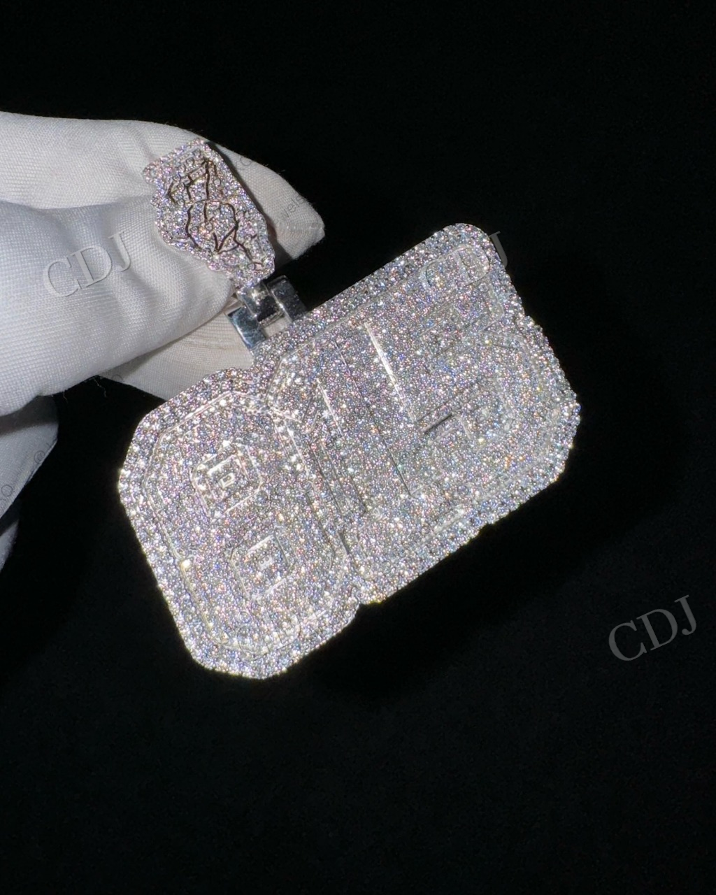 VVS Round Cut Moissanite Hip Hop Diamond Pendant customdiamjewel