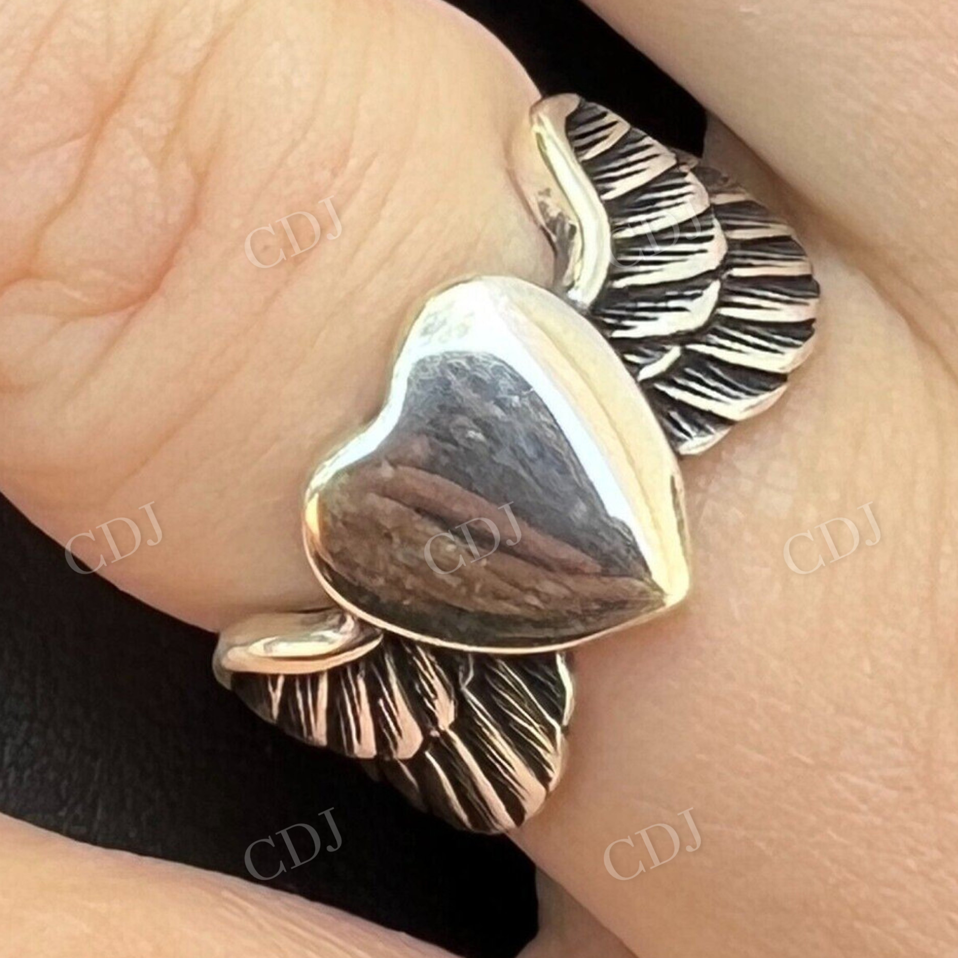 Sterling Silver Heart Shape Ring  customdiamjewel   