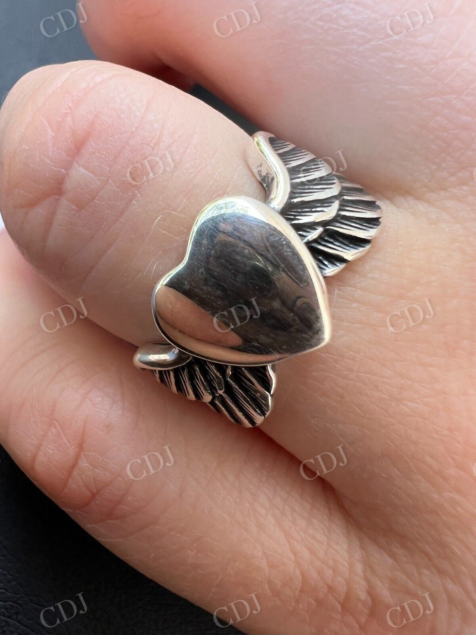 Sterling Silver Heart Shape Ring  customdiamjewel   