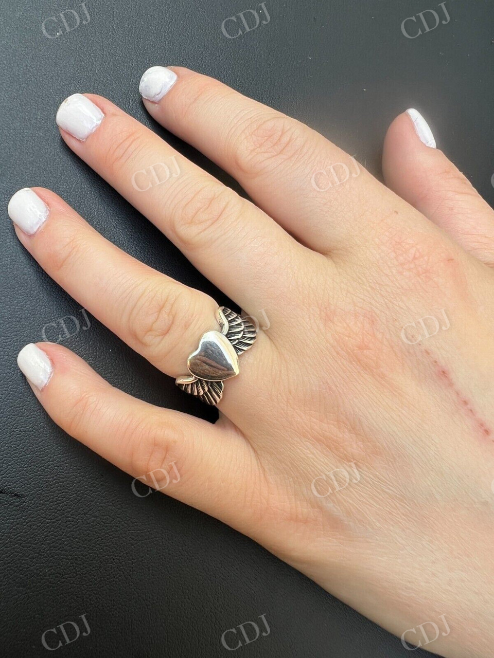 Sterling Silver Heart Shape Ring  customdiamjewel   