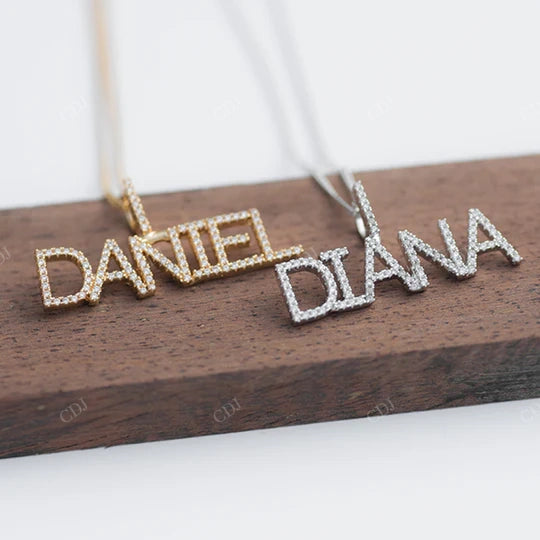 Yellow Gold Plated And White Gold Plated Letter Pendant hip hop jewelry CustomDiamJewel