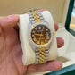 Hip Hop Two Tone Full Iced Out Chocolate Dial Roman Rolex Watch hip hop jewelry CustomDiamJewel