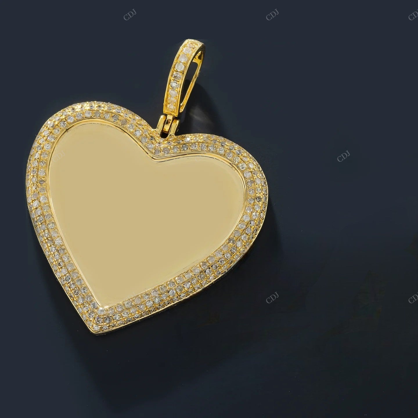 0.95 CTW Outlined Heart Photo Pendant hip hop jewelry CustomDiamJewel