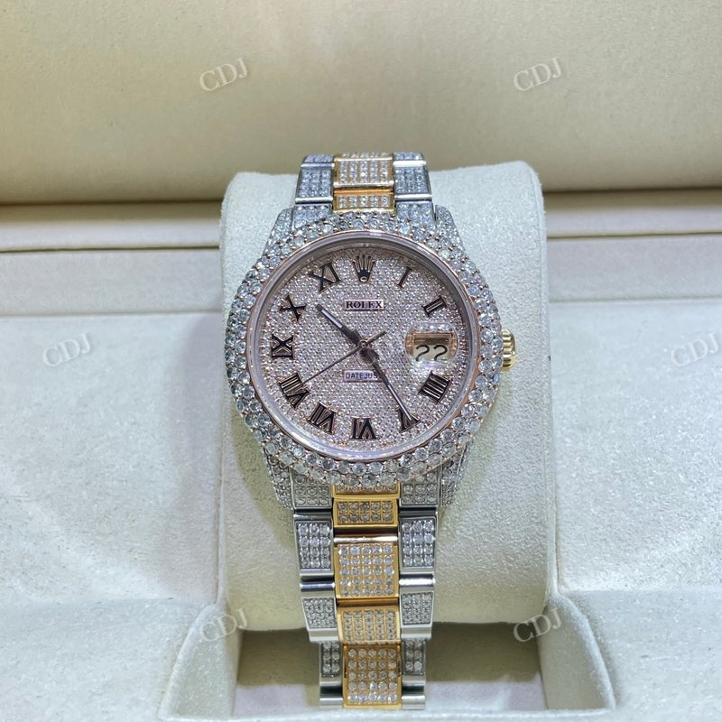 Swiss Movement Oyster Belt CVD Diamond Rolex Watch customdiamjewel