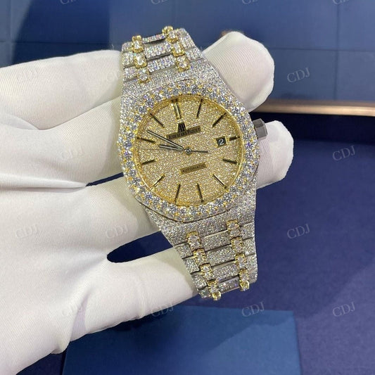 Two Tone Audemars Piguet Modified Fully Ice Out Diamond Watch customdiamjewel