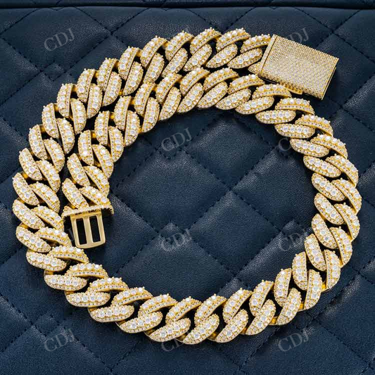 20MM Yellow Gold Prong Miami Cuabn Link Chain