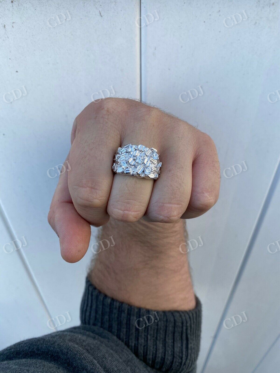 Lab Grown Diamond Icy Hip Hop Ring For Men  customdiamjewel   
