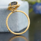 Rutilated Quartz Moissanite Pavé Halo Ring customdiamjewel