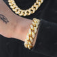 Sterling Silver Full Ice Out Yellow Gold Plated Cuban Bracelet hip hop jewelry CustomDiamJewel