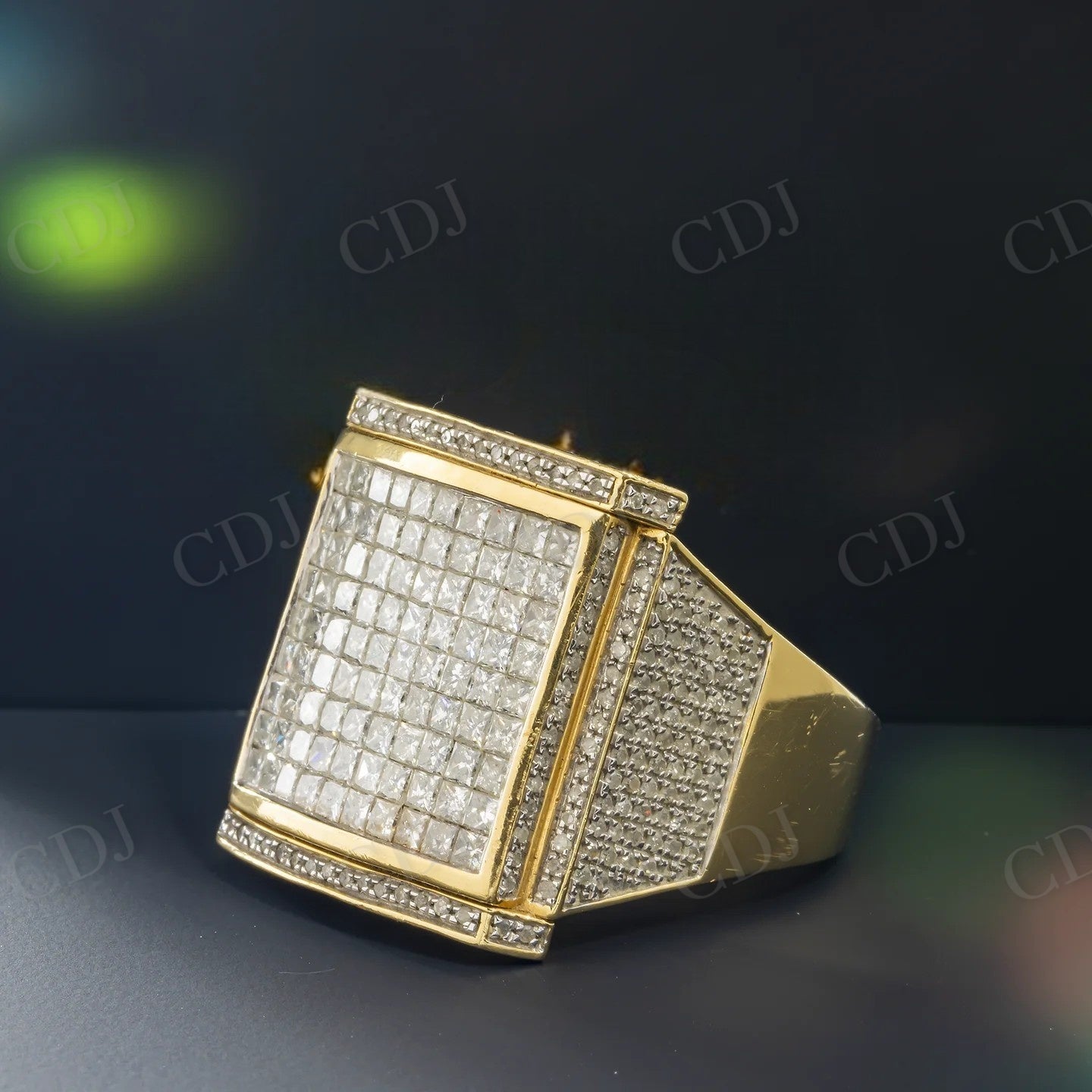 3.70 CTW Moissanite Hip Hop Square Statement Ring Hip Hop Ring customdiamjewel