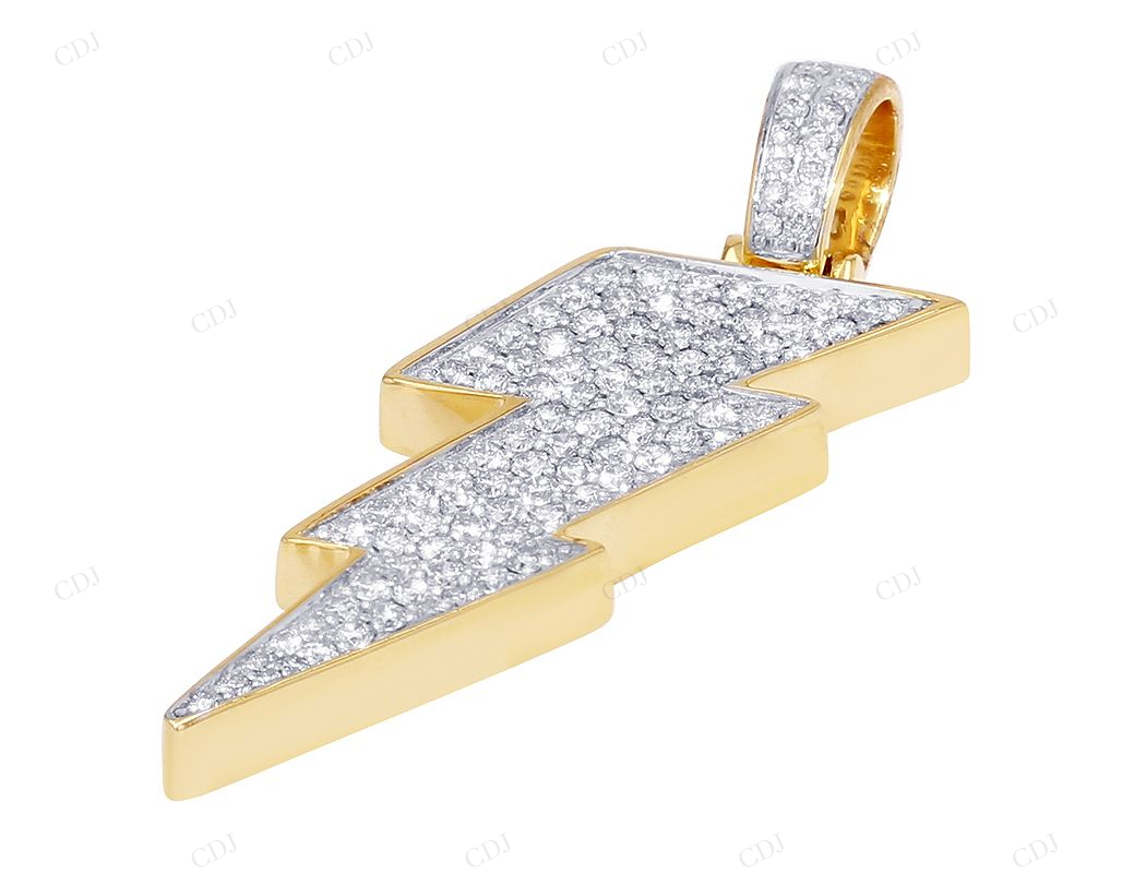 Classic 1 CTW Moissanite Silver Thunderbolt Pendant CustomDiamJewel