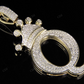 1.5" 14K Solid Gold Letter 'Q' Crown Real Diamond Custom Pendant CustomDiamJewel