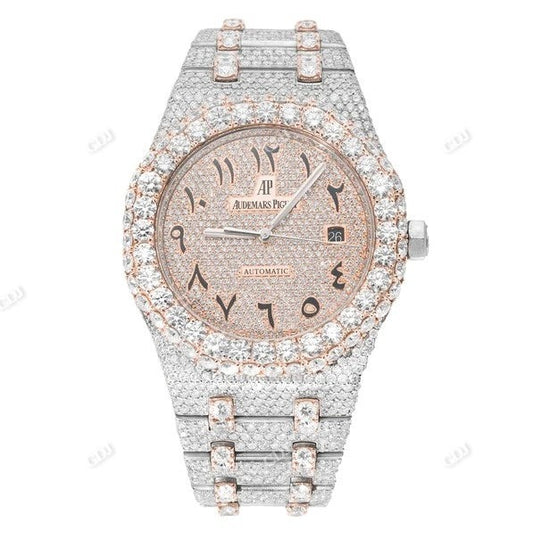AP Stainless Steel 41MM Moissanite Diamond Watch customdiamjewel