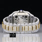Fabulous Moissanite Skeleton Dual Tone Watch For Men's Watch customdiamjewel