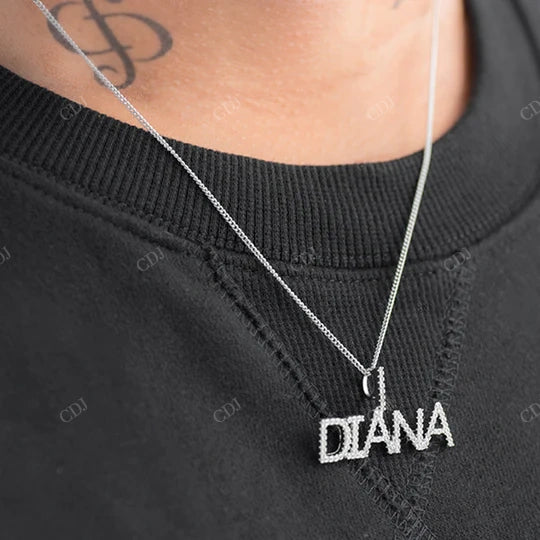 Yellow Gold Plated And White Gold Plated Letter Pendant hip hop jewelry CustomDiamJewel