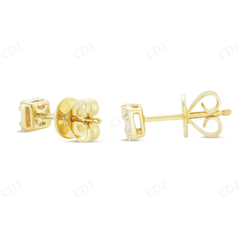 0.18 CT Baguette Diamond Cluster Stud Earrings Stud earrings CustomDiamJewel