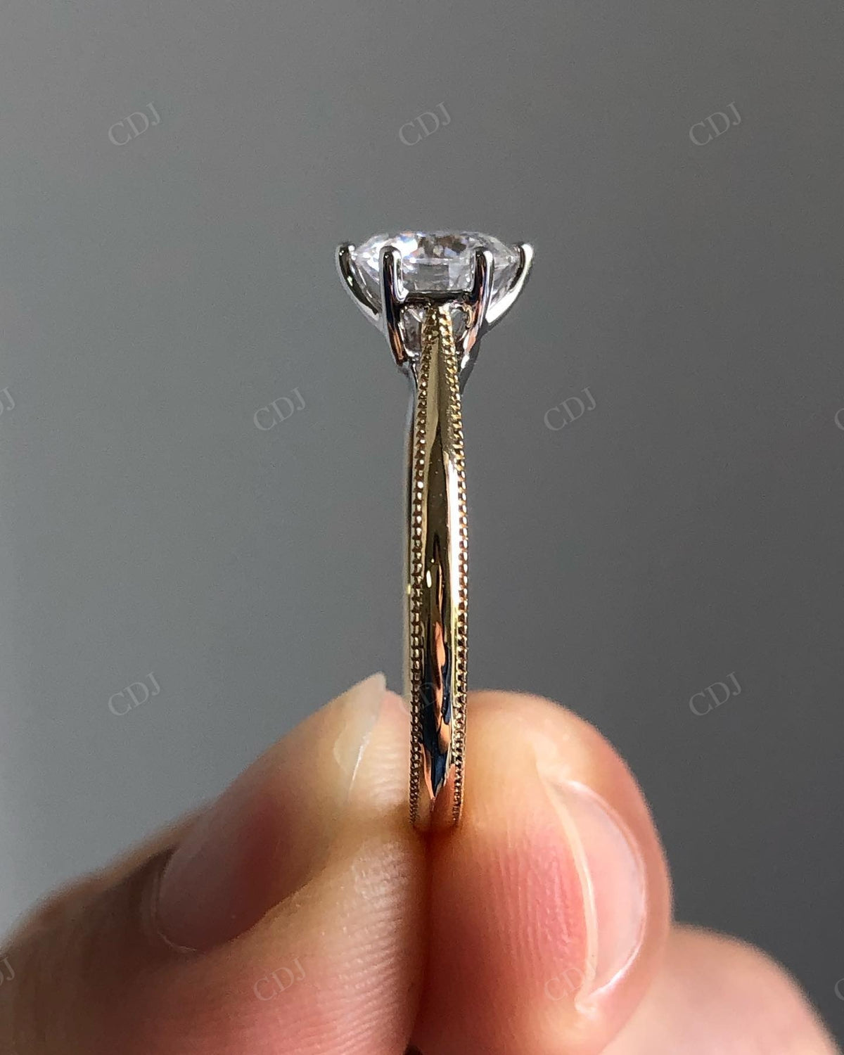 Round Cut Lab Grown Diamond Solitaire Ring customdiamjewel
