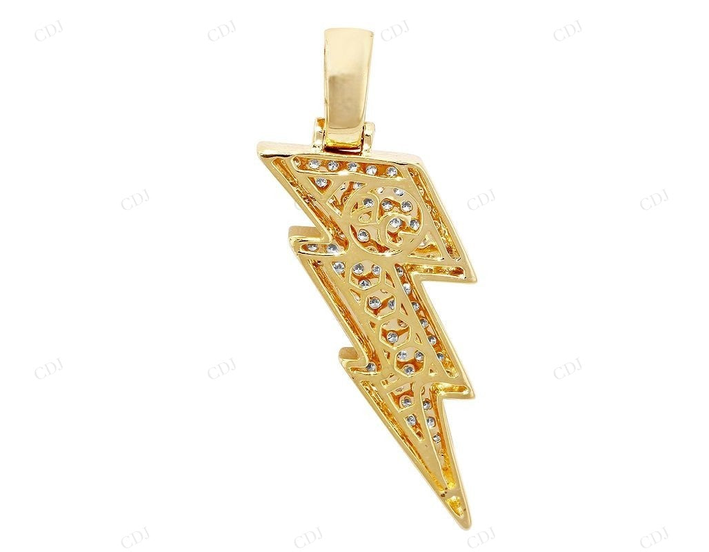 Classic 1 CTW Moissanite Silver Thunderbolt Pendant CustomDiamJewel