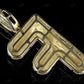 1.5" 0.80 CTW 10K Gold Natural Diamond Initial F Letter Pendant CustomDiamJewel