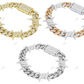 Luxury Two Tone Throne Shaped Cuban Mens Bracelet