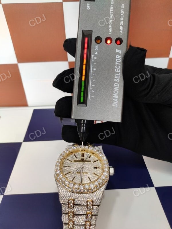 Iced Out Diamond Yellow/White AP Modified Watch customdiamjewel