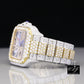 Fabulous Moissanite Skeleton Dual Tone Watch For Men's Watch customdiamjewel