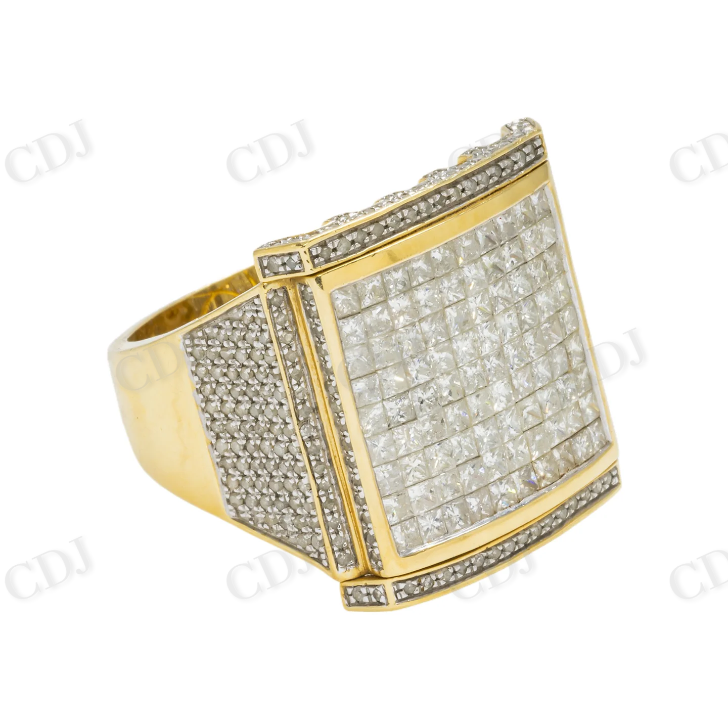 3.70 CTW Moissanite Hip Hop Square Statement Ring Hip Hop Ring customdiamjewel