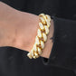 Sterling Silver Full Ice Out Yellow Gold Plated Cuban Bracelet hip hop jewelry CustomDiamJewel
