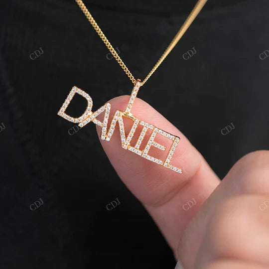 Yellow Gold Plated And White Gold Plated Letter Pendant hip hop jewelry CustomDiamJewel