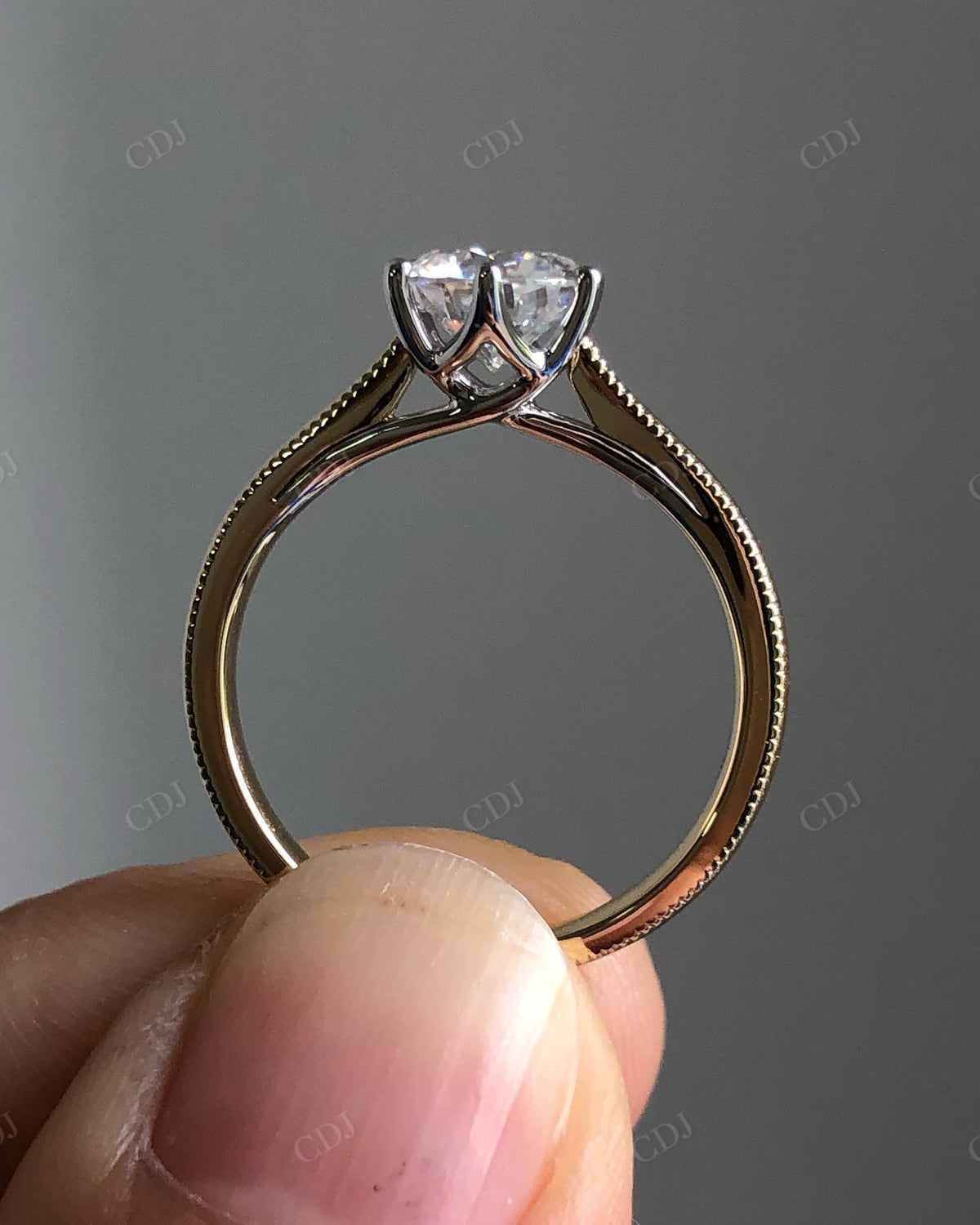 Round Cut Lab Grown Diamond Solitaire Ring customdiamjewel