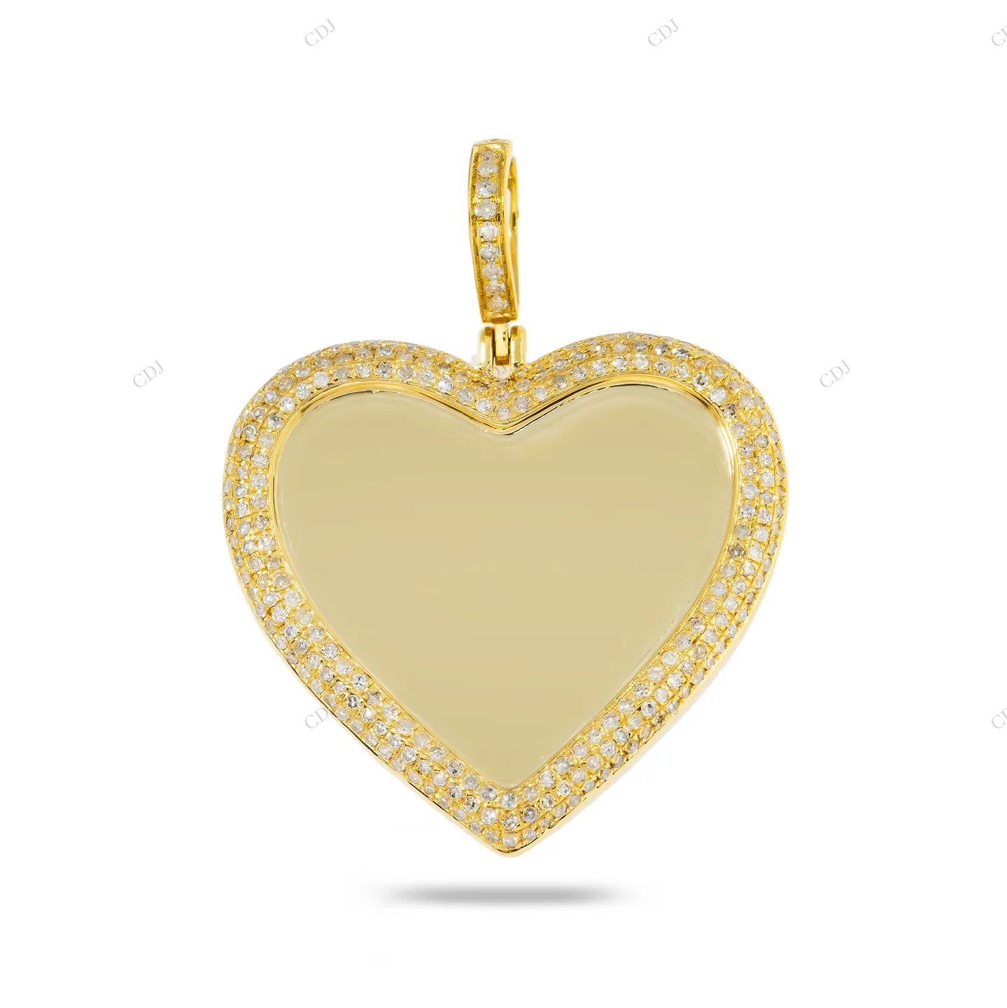 0.95 CTW Outlined Heart Photo Pendant hip hop jewelry CustomDiamJewel
