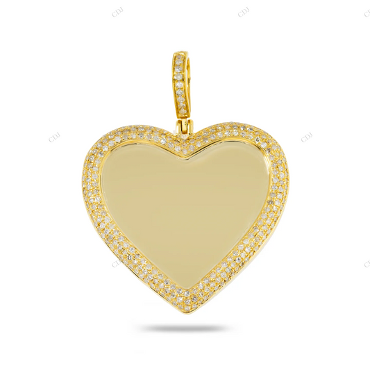 0.95 CTW Outlined Heart Photo Pendant hip hop jewelry CustomDiamJewel