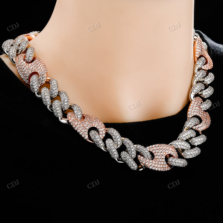 Antique Two Tone Gold Iced Out Diamond Hip Hop Chain hip hop jewelry CustomDiamJewel