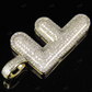 1.5" 0.80 CTW 10K Gold Natural Diamond Initial F Letter Pendant CustomDiamJewel