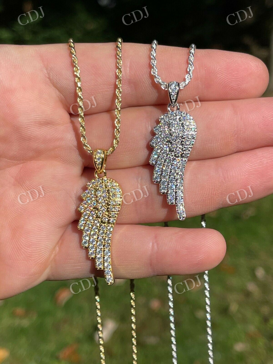 Iced Hip Hop Angel Wing Diamond Pendant  customdiamjewel   