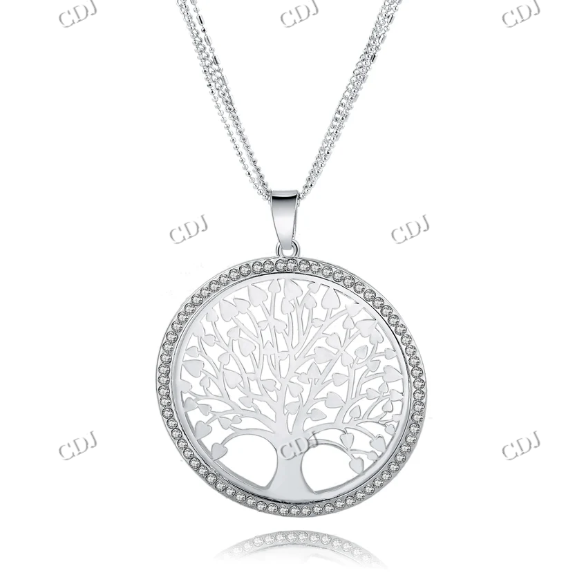 Custom Tree Design Round Hip Hop Diamond Pendant hip hop jewelry CustomDiamJewel