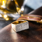 Luxury Baguette Moissanite Iced Out Wide Band Ring hip hop jewelry customdiamjewel