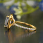 Rutilated Quartz Moissanite Pavé Halo Ring customdiamjewel