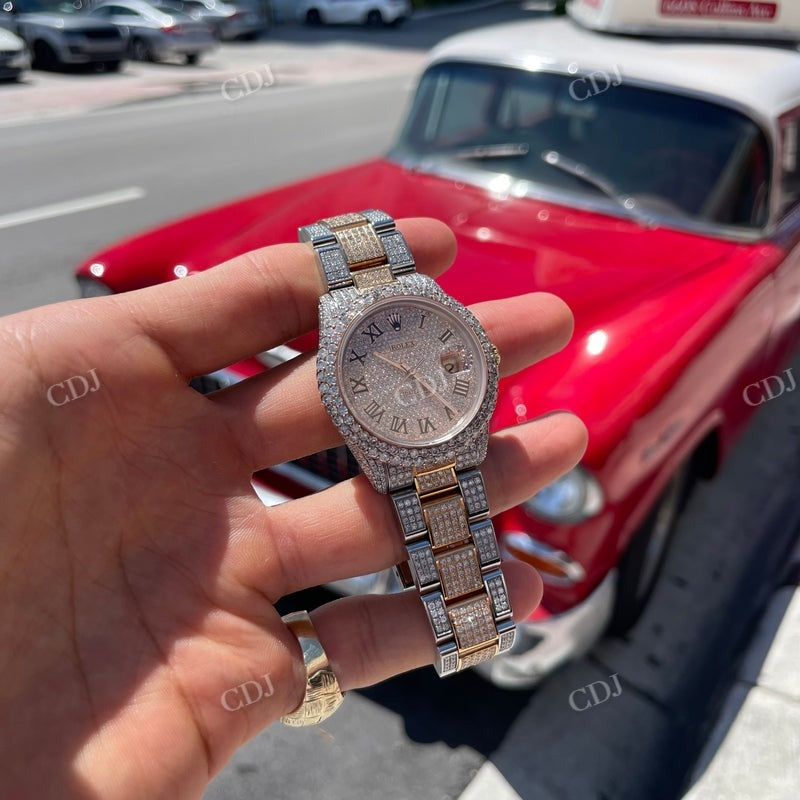 Swiss Movement Oyster Belt CVD Diamond Rolex Watch customdiamjewel