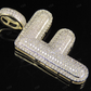1.5" 0.80 CTW 10K Gold Natural Diamond Initial F Letter Pendant CustomDiamJewel