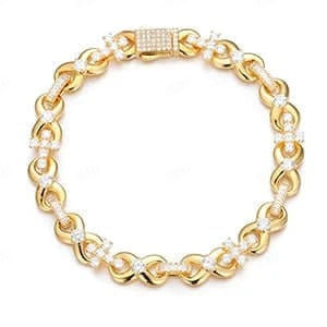 Iced Out Cross Infinity 10K Solid Gold Lab Grown Diamond Chain hip hop jewelry CustomDiamJewel