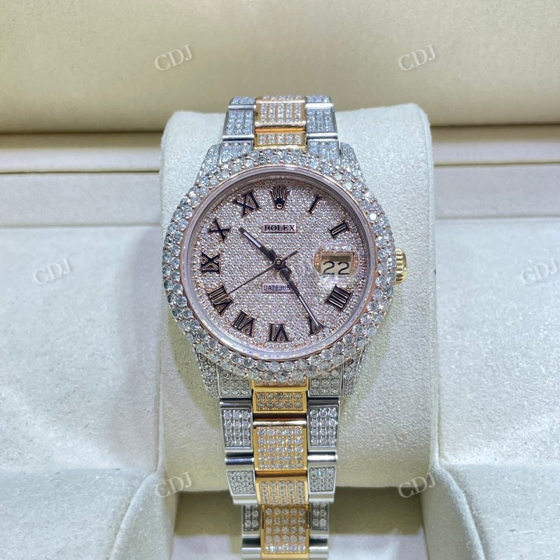 Swiss Movement Oyster Belt CVD Diamond Rolex Watch customdiamjewel