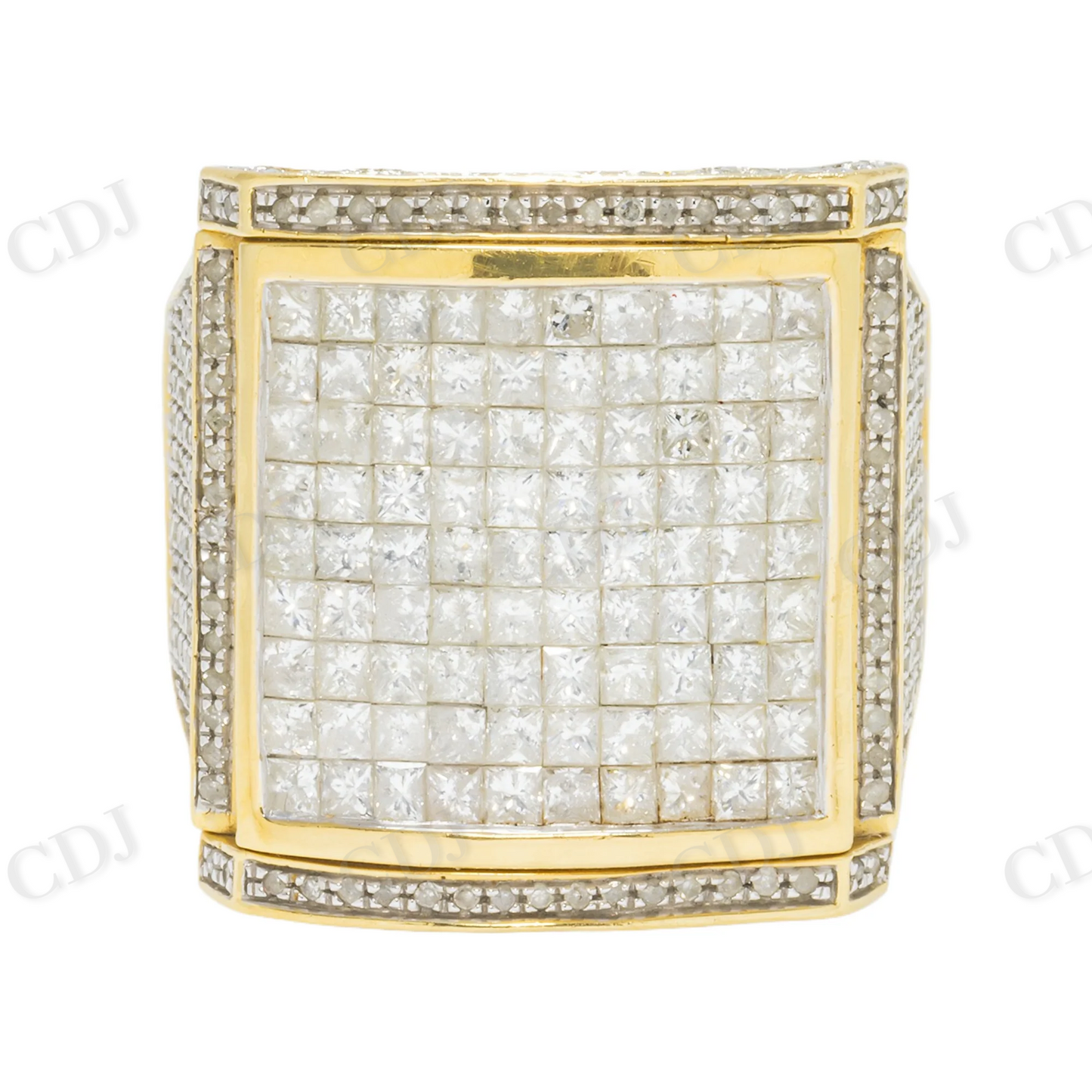3.70 CTW Moissanite Hip Hop Square Statement Ring Hip Hop Ring customdiamjewel