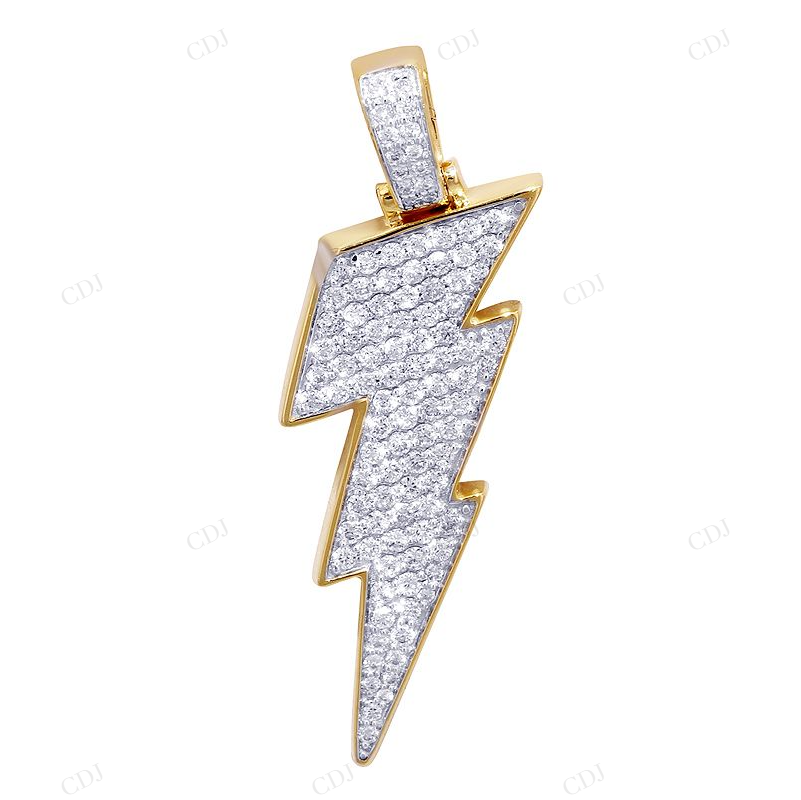 Classic 1 CTW Moissanite Silver Thunderbolt Pendant CustomDiamJewel